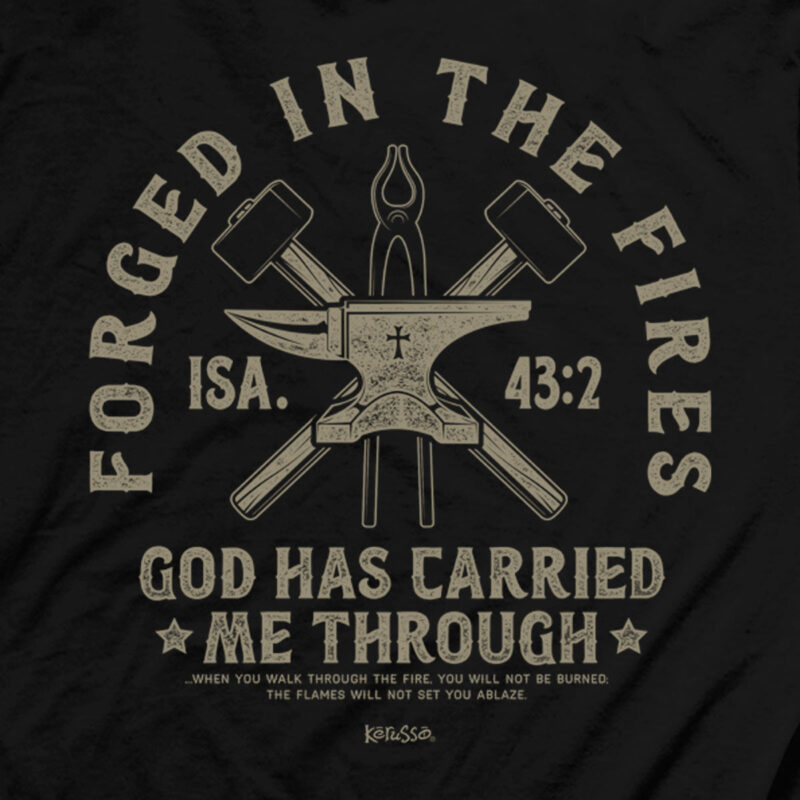 "Hutaco Christian Forged in Fire T-Shirt – Strength & Faith Collection" - Image 4