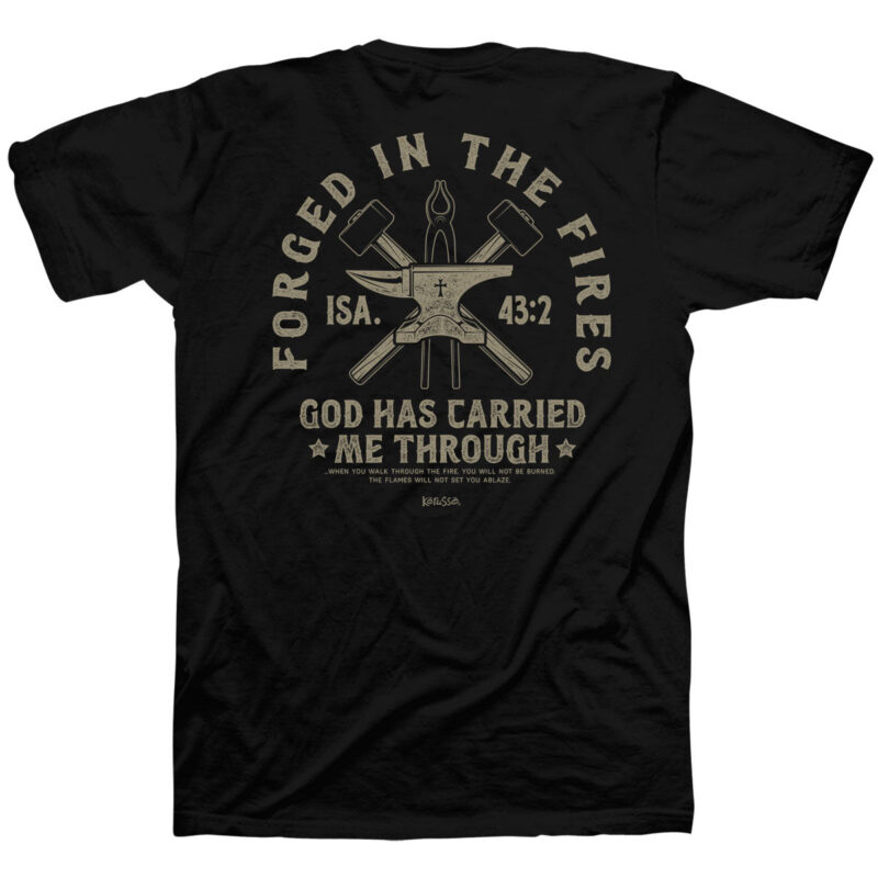 "Hutaco Christian Forged in Fire T-Shirt – Strength & Faith Collection"