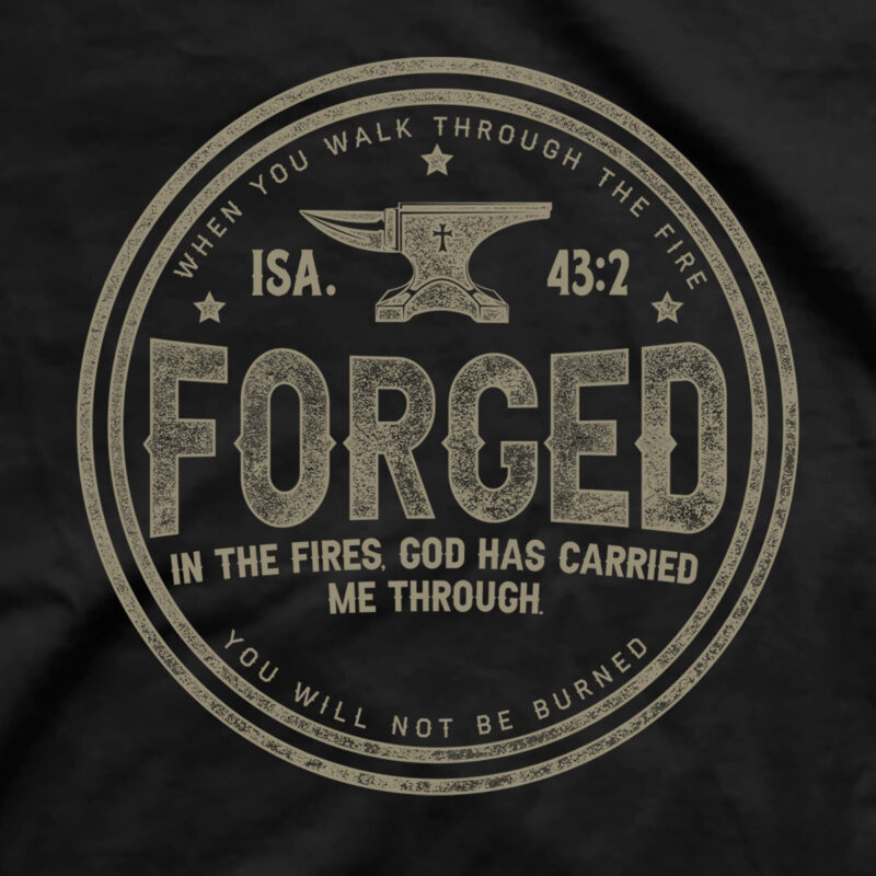 "Hutaco Christian Forged in Fire T-Shirt – Strength & Faith Collection" - Image 5