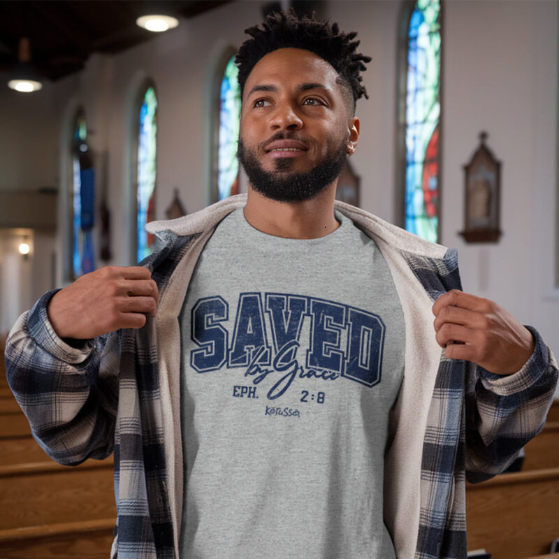 "Hutaco Christian Saved by Grace T-Shirt – Faith & Grace Collection" - Image 8
