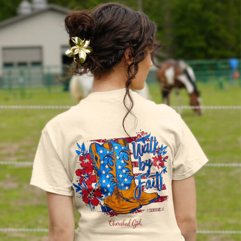 "Hutaco Women’s Boots T-Shirt – Cherished Girl Collection" - Image 3