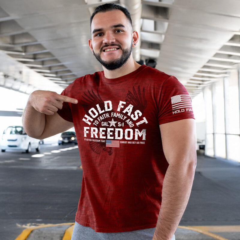 "Hutaco Men’s Freedom Eagle T-Shirt – HOLD FAST Collection" - Image 3