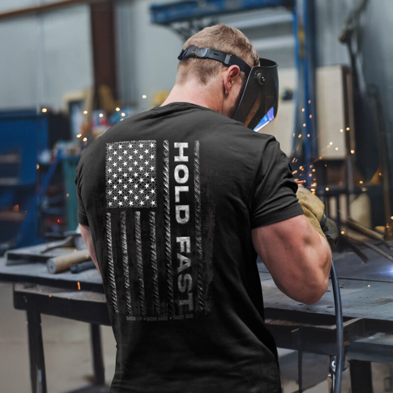 "Hutaco Men’s Rebar Flag T-Shirt – HOLD FAST Collection" - Image 3